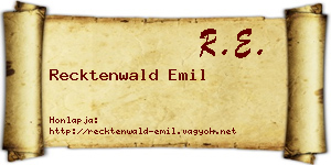 Recktenwald Emil névjegykártya